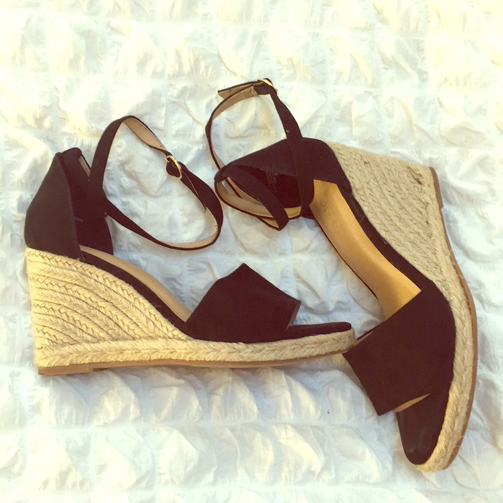 Black Suede Loft Espadrilles